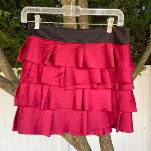 Forever 21 Red Ruffle Mini Skirt